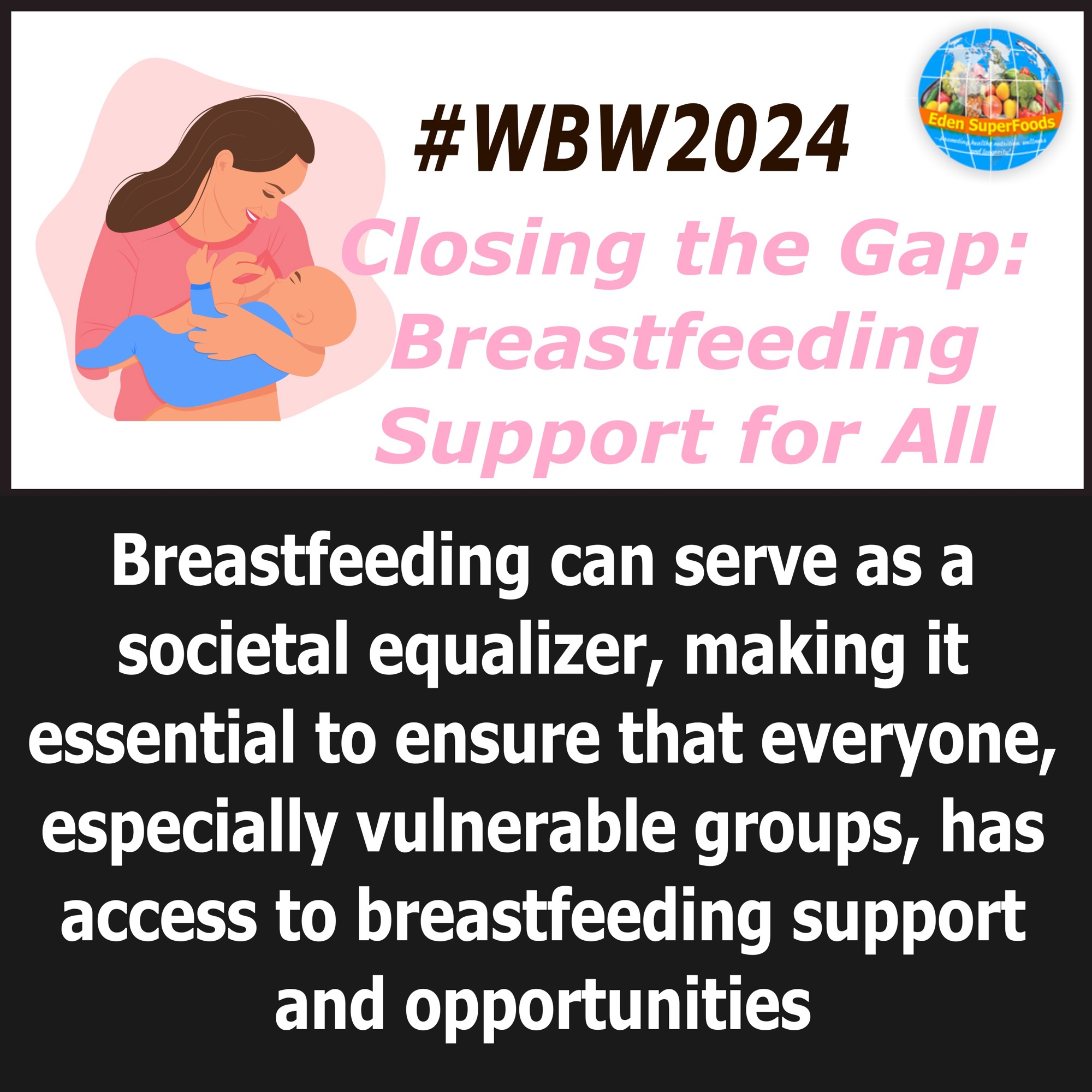 The Societal Impact of Breastfeeding: An Equalizer for All. #wbw2024 Day 3